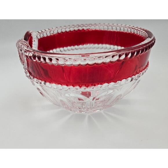 Mikasa Crystal CBM Ruby Ribbon 4.75 in Candy Dish 5114218 - Picture 4 of 8